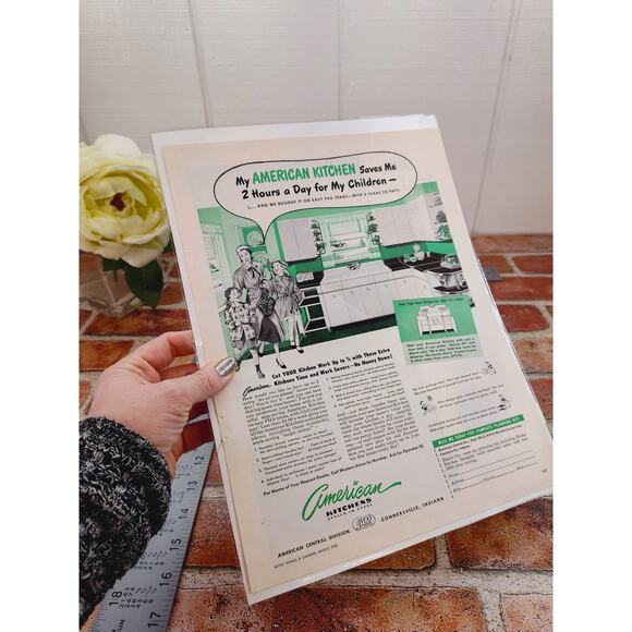 1950 "My American Kitchen Saves Me 2 Hours a Day for My Children" Vtg Print Ad - Picture 2 of 7